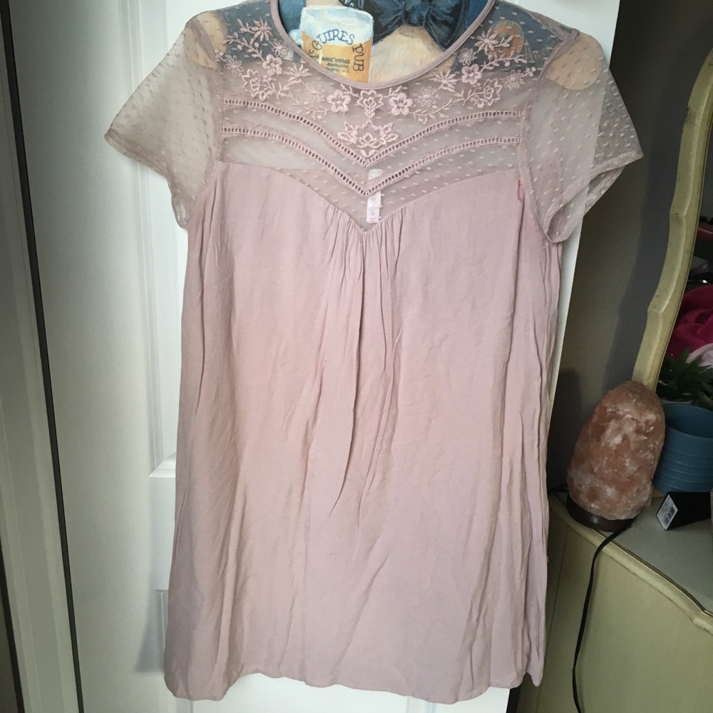 xhilaration soft pink lace dress